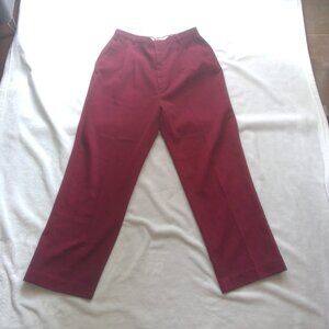 Classics By Haggar Maroon Pleated Trouser Casual Loose Fit Pant Boot/Straight 😍